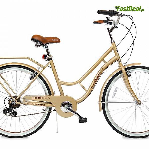 Lekki rower miejski damski 7B koła 26 cali + akcesoria