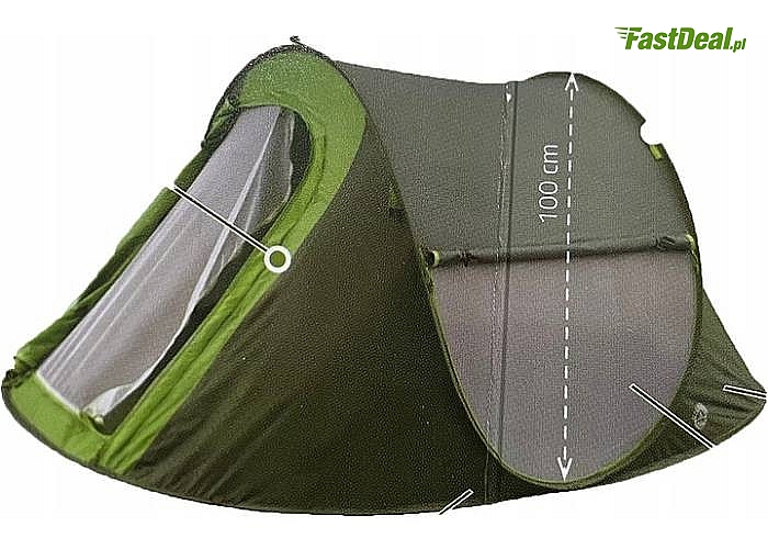 Wodoodporny namiot samorozkładający 2 osobowy idealny na weekend na łonie natury