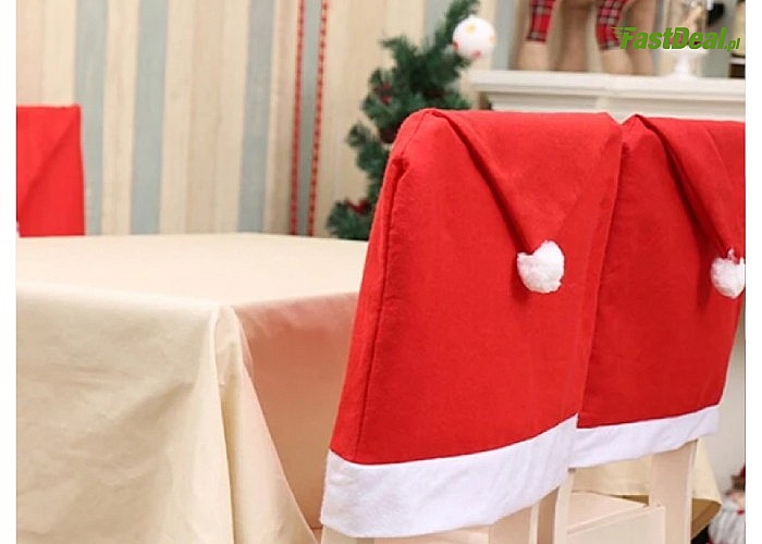 Stwórz niesamowity nastrój przy świątecznym stole!  Mikołajowe pokrowce na krzesła.