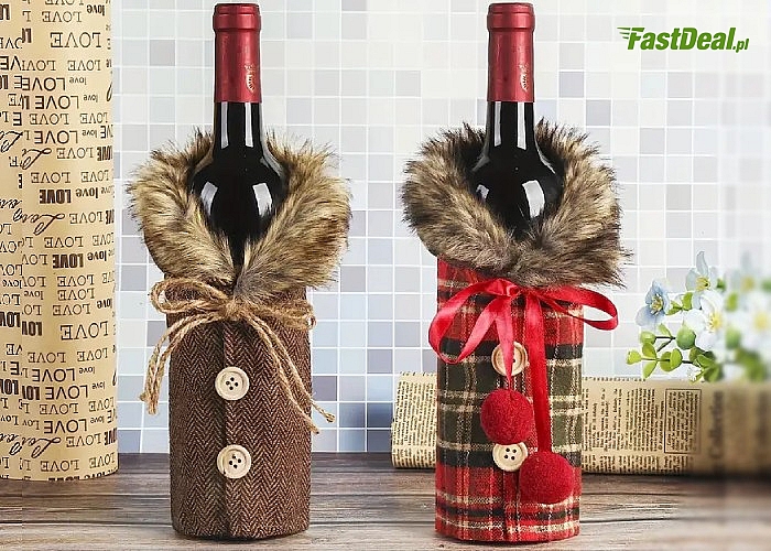 Dekoracja na butelkę wybranego trunku, może to być wino, wódka lub innego rodzaju alkohol.