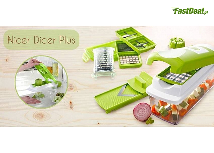 UNIKATOWA SZATKOWNICA NICER DICER PLUS - 12 w 1. Niezastąpiony gadżet w każdej kuchni! Gotuj łatwo i z przyjemnością! (39 zł)