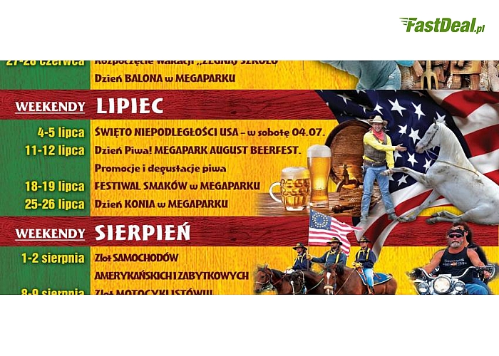 Mega Park w Grudziądzu! Całodniowy wstęp do parku atrakcji (kraina Asteriksa i Obeliksa, jurajska ścieżka edukacyjna, zoo, świat przygody i czarodziejskich opowieści, morskie głębiny, miasteczko westernowe i więcej)