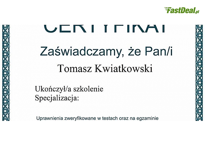 Kurs Trenera Personalnego! KURS ONLINE z dyplomem zgodnym z rozporządz. Ministerstwa Pracy i Polityki, z mocą prawną na terenie Polski, Unii Europejskiej oraz krajów członkowskich EFTA! Na dyplomie brak adnotacji o ukończeniu kursu w trybie online!