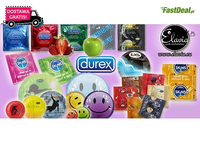 Prezerwatywy DUREX i PASANTE! 50 lub 100 sztuk! Różne rodzaje w zestawach: klasyczne, super cienkie, pogrubiane, prążkowane, smakowe, a nawet świecące! Łóżkowa zabawa gwarantowana! Koszt przesyłki w cenie kuponu! Już od 39 zł!