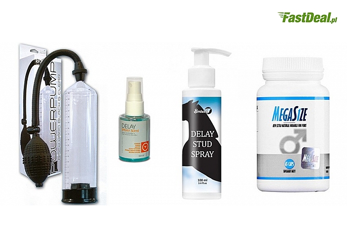 Dla mężczyzn! Żel powiększający penisa, spray opóźniający wytrysk, tabletki na erekcję, pompka do penisa lub inne preparaty wspomagające aktywność seksualną. (od 19,90 zł)