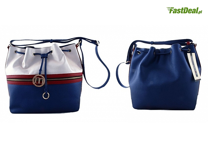 Torebka marki Monnari, w typie sakiewki – listonoszki w marynarskim stylu. (157,99 zł)