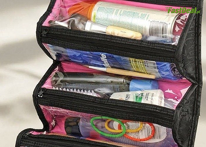 Rozkładana kosmetyczka-organizer turystyczny Roll-N-Go