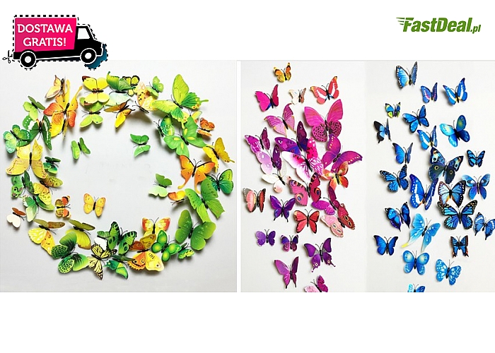 Zjawiskowa naklejka ścienna- przepiękne motyle w 15 wariantach kolorystycznych do wyboru