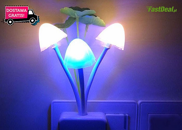 LAMPKA LED w formie grzybków z listkami. Bardzo niskie zużycie energii i darmowa przesyłka!