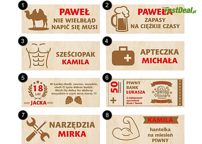 Personalizowane nosidełko na piwo z grawerem! Oryginalna propozycja prezentu dla każdego mężczyzny! Polski producent!