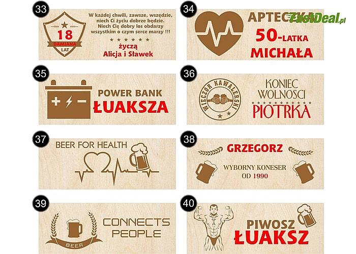 Personalizowane nosidełko na piwo z grawerem! Oryginalna propozycja prezentu dla każdego mężczyzny! Polski producent!