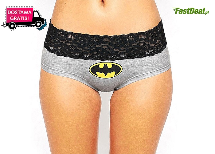 Nowość! Koronkowe majtki damskie Batman! 2 kolory do wyboru! Najwyższa jakość!