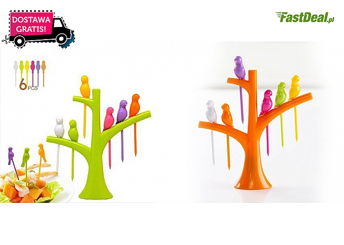 Idealne na przyjęcie! Kolorowe drzewko z wykałaczkami w kształcie ptaków (14,99 zł)