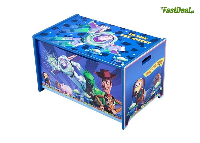 Drewniana skrzynia na zabawki Toy Story pomoże uporządkować chaos w pokoju dziecka