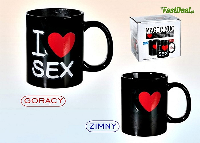 Termoaktywny Kubek Z Ukrytym Napisem „i Love Sex” 5994