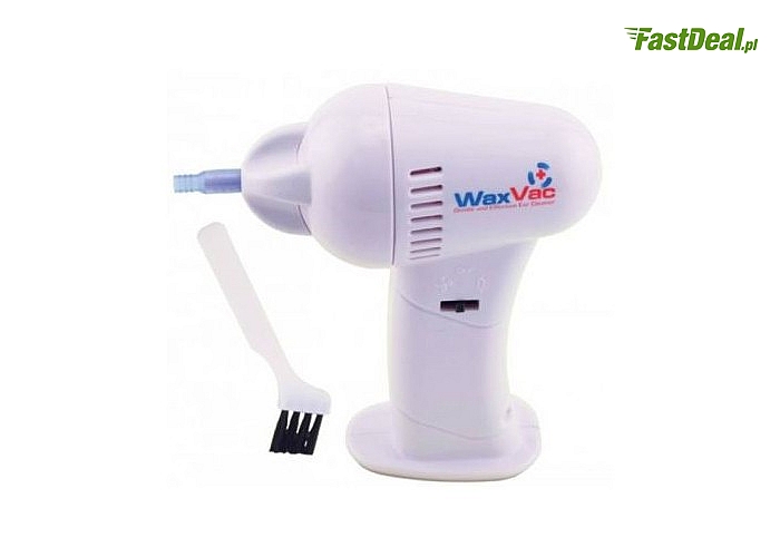 WAX VAC VACU EAR - elektryczne urządzenie do czyszczenia uszu! W zestawie 4 silikonowe końcówki i szczoteczka!