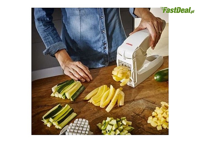 Przygotuj samodzielnie smaczne frytki we własnym domu .Krajalnica do frytek i warzyw renomowanej firmy Leifheit.