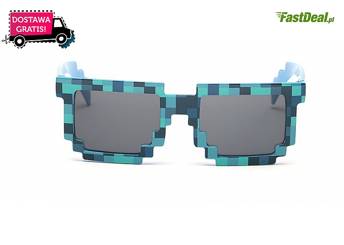 Dla dzieci oraz dla dorosłych! Okulary w stylu Minecraft! Wysoka jakość! Doskonałe odwzorowanie!