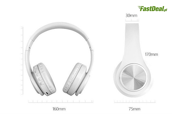 Słuchawki Bezprzewodowe Bluetooth! Nowoczesny design i komfort użytkowania! Nawet do 10m od źródła dźwięku!