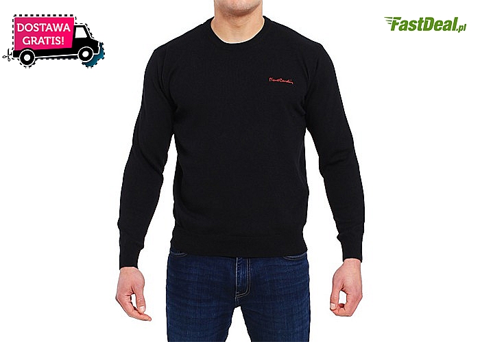 Hit! Klasyczny sweter męski Pierre Cardin z okrągłym dekoltem! Najwyższej jakości materiał! 100% Bawełny!