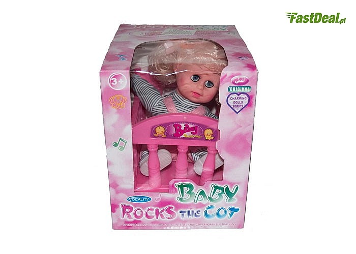 Kołyska dla lalki, z lalką w zestawie, Zabawka która zachwyci każdą dziewczynka. Doskonale sprawdzi się jako prezent