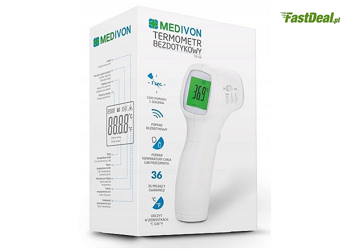 Termometr medyczny, bezdotykowy dla dzieci Medivon! Model TB-08!