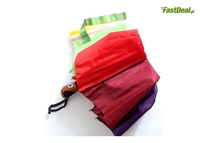 Automatyczny parasol składany! Wykonany z wysokiej jakości materiałów! Soczyste i żywe kolory tęczy!
