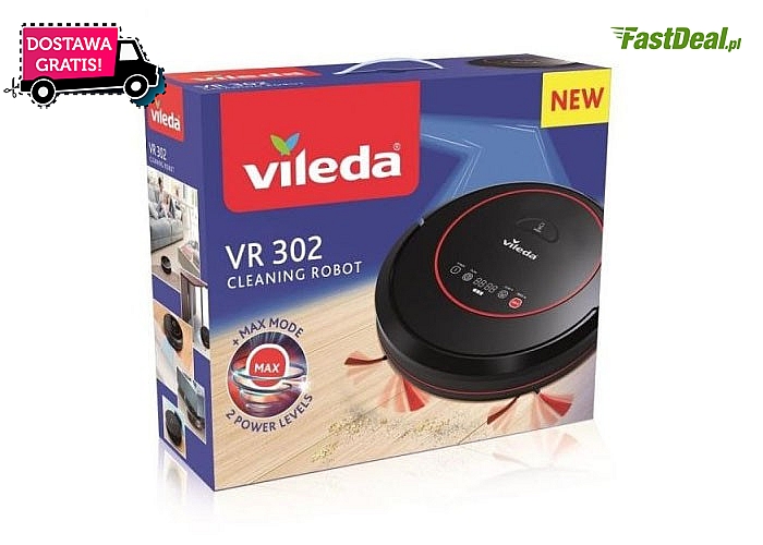 Vileda Cleaning Robot VR 302 cichy i skuteczny - będzie idealnym pomocnikiem w codziennym sprzątaniu