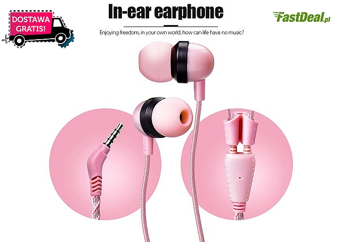 Wtyczki słuchawek idealnie dopasowują się do ucha! Oryginalny design!