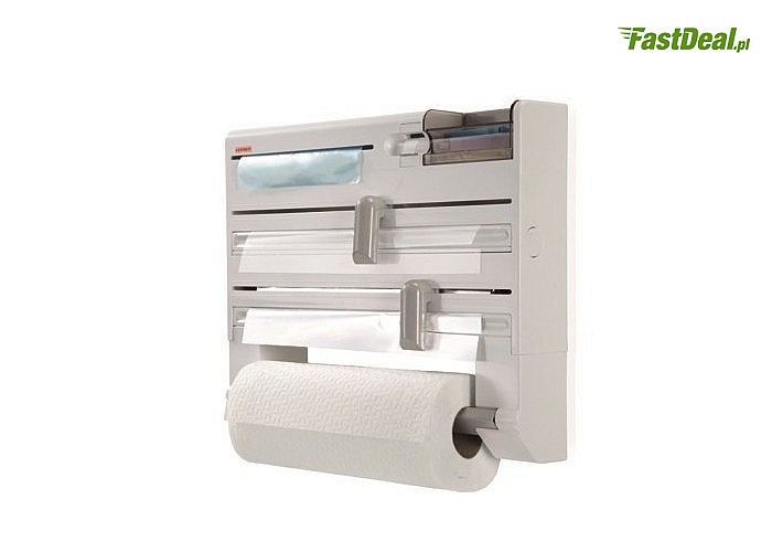 Praktyczny podajnik przeznaczony do folii przezroczystej, aluminiowej i ręcznika papierowego!