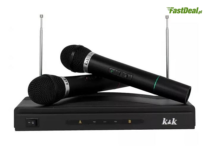 Bezprzewodowy Zestaw Karaoke 2 Mikrofony . Rewelacyjna rozrywka dla małych i dużych