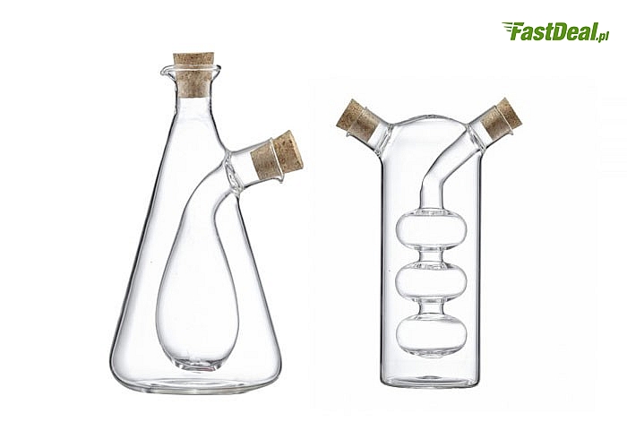 Designerska butelka  2 w 1. Dozownik na ocet oraz oliwę- eleganckie i praktyczne rozwiązanie