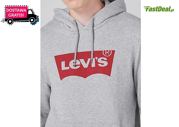 Sportowa bluza Levi’s! Luźny fason z kapturem i kieszenią typu kangurek. 3 kolory do wyboru.
