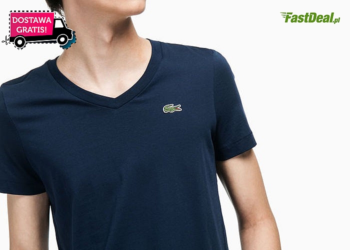 Basicowy t-shirt męski od Lacoste! 2 uniwersalne kolory i dekolt w serek to doskonała baza do wielu stylizacji!