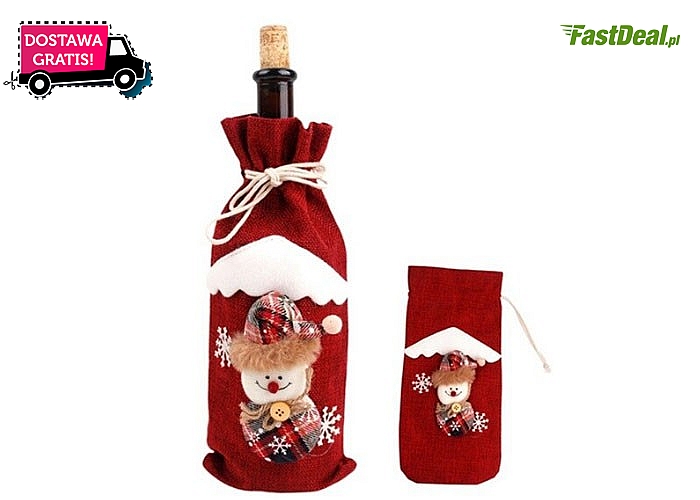 Absolutna okazja! Dekoracyjne pokrowce na wino w świątecznych wzorach!