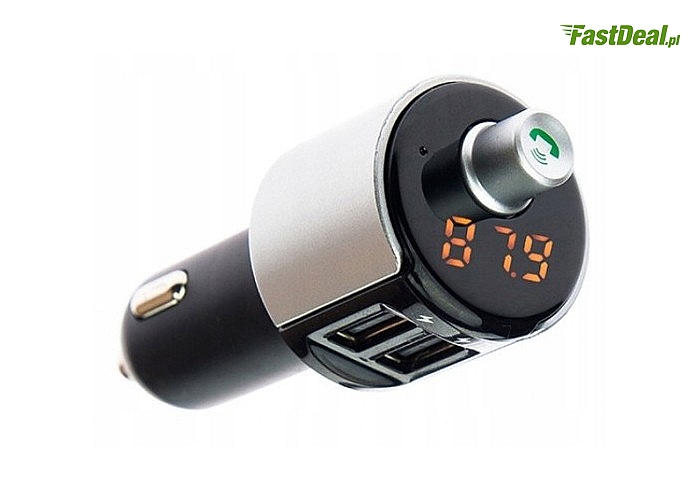Transmiter FM 2x USB do samochodów! Bluetooth oraz zestaw głośnomówiący!
