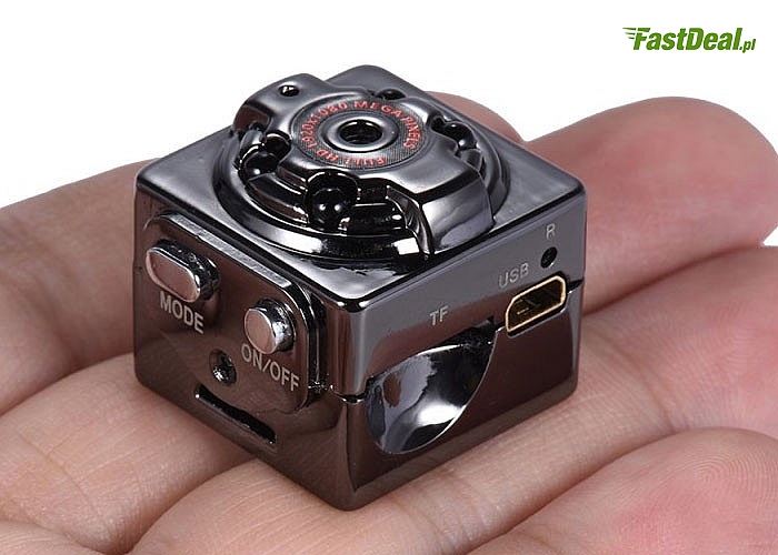 Mini kamera szpiegowska przenośna z detektorem ruchu .Możesz ją zamontować w dowolnym miejscu
