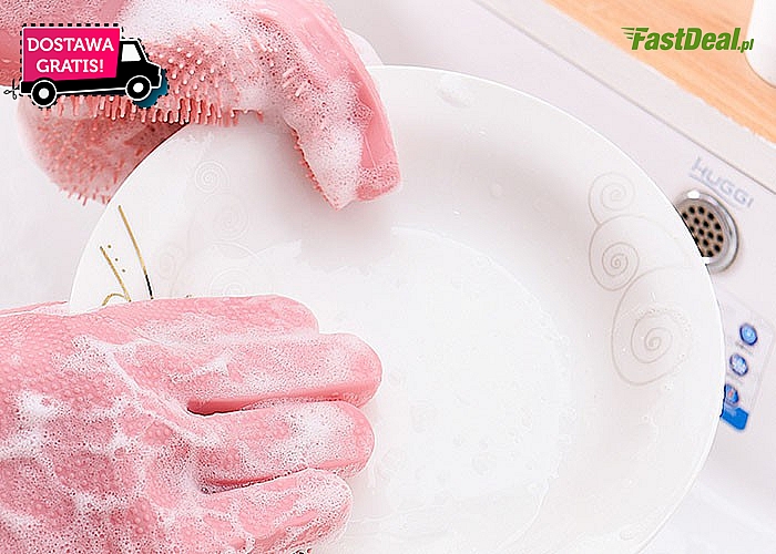 Magiczne rękawice idealne do kuchni! Świetne do zmywania, przenoszenia gorących naczyń, szorowania owoców i warzyw.