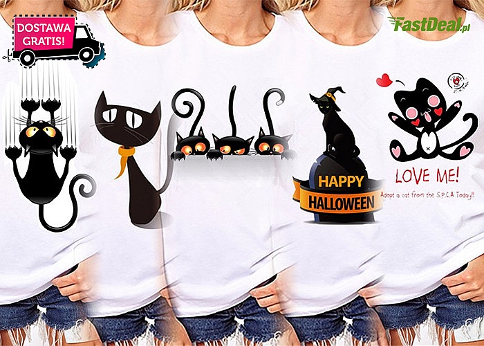Hit! Koszulka damska z kotem! Mnóstwo wzorów! Najwyższa jakość!