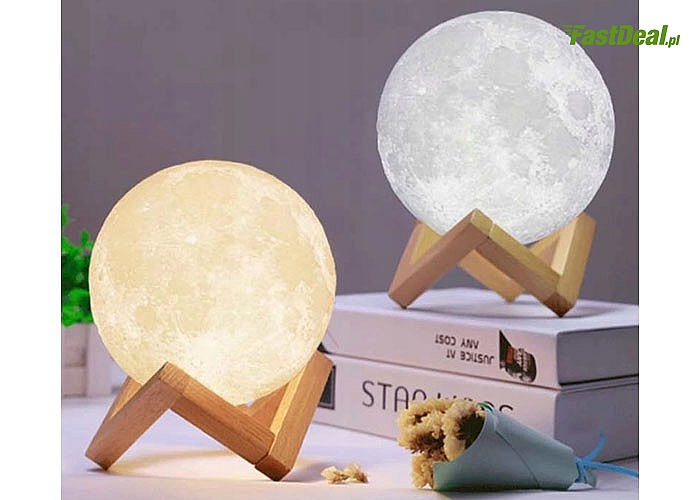 Niezwykła lampa nocna LED w kształcie księżyca! Dwa modele do wyboru! Zapewnij sobie przyjemną atmosferę w pokoju!