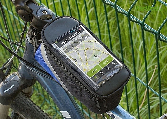 Wodoodporne etui montowane na ramę rowerową z wyjściem na słuchawki