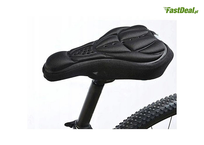 Nakładka na siodełko wypełniona specjalnym miękkim, amortyzującym żelem zapewni komfort podczas jazdy rowerem
