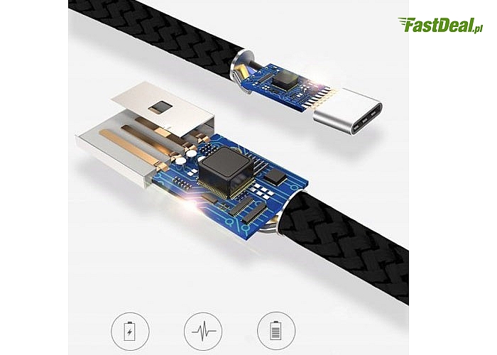 Kabel USB-C quick charge szybkie ładowanie 120cm