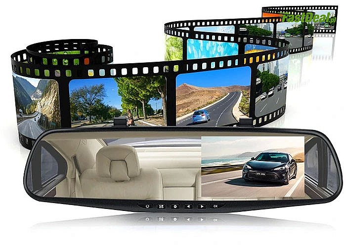 Lusterko samochodowe z wideo rejestratorem oraz funkcją kamery cofania z modułem G-Sensor FULL HD!