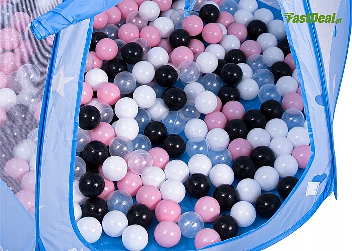 Suchy basen – namiot z piłkami! Zapewni wiele godzin wspaniałej zabawy! 200 piłeczek w zestawie!