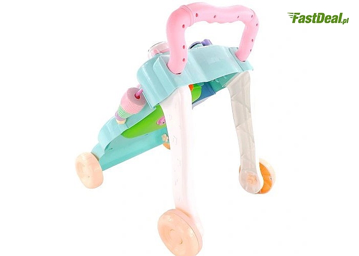 Kreatywna zabawka dla maluszków! Jeździk – pchacz z dodatkowymi elementami!