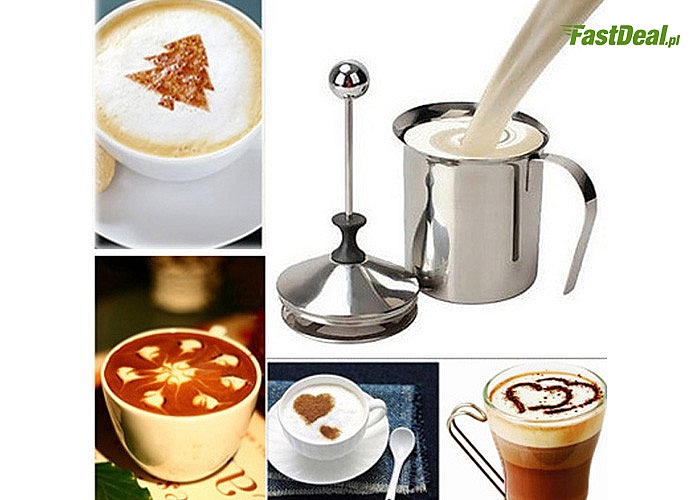 Sam zrób idealną kawę i ciesz się jej smakiem! Spieniacz do mleka, stalowy garnek!