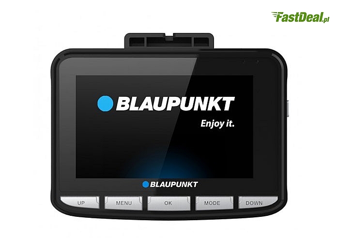 Rejestrator samochodowy Blaupunkt z wbudowanym modułem GPS oraz funkcją nagrywania w pętli