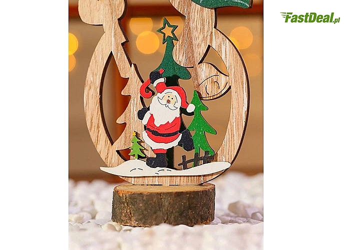 Drewniany bałwanek piękna dekoracja do świątecznych aranżacji