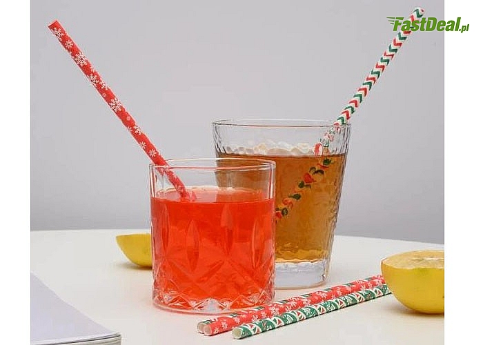 Ekologiczne słomki do napojów, ze świątecznymi nadrukami